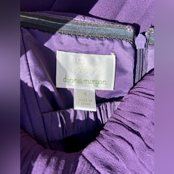 Donna Morgan Purple Chiffon Dress - Size 4 - Picture 3 of 3